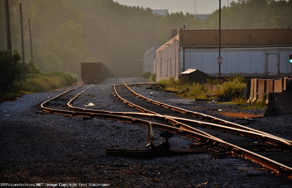 The sun becomes evident over the Wheeling.