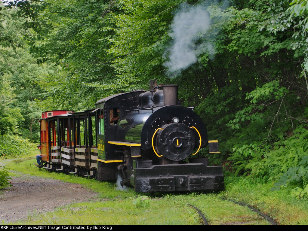 Henry Clay lokie shoving the train through the S-curve