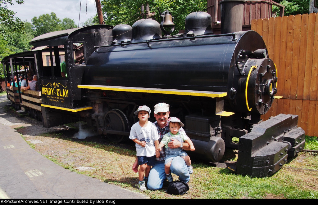 Out riding choo-choos with Grandpa