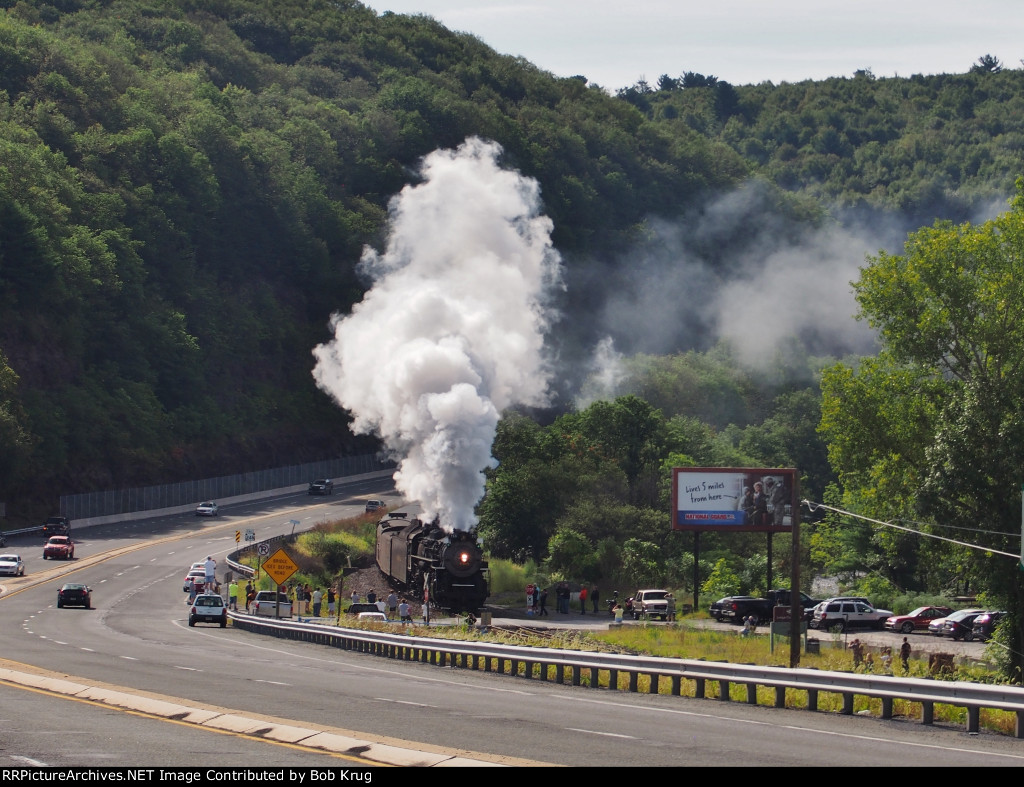 NKP 765 though Parryville with a nice plume for the gathered foamers