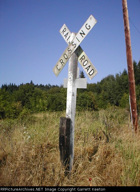 SP Xing sign, Port of Tillamook Bay Railroad