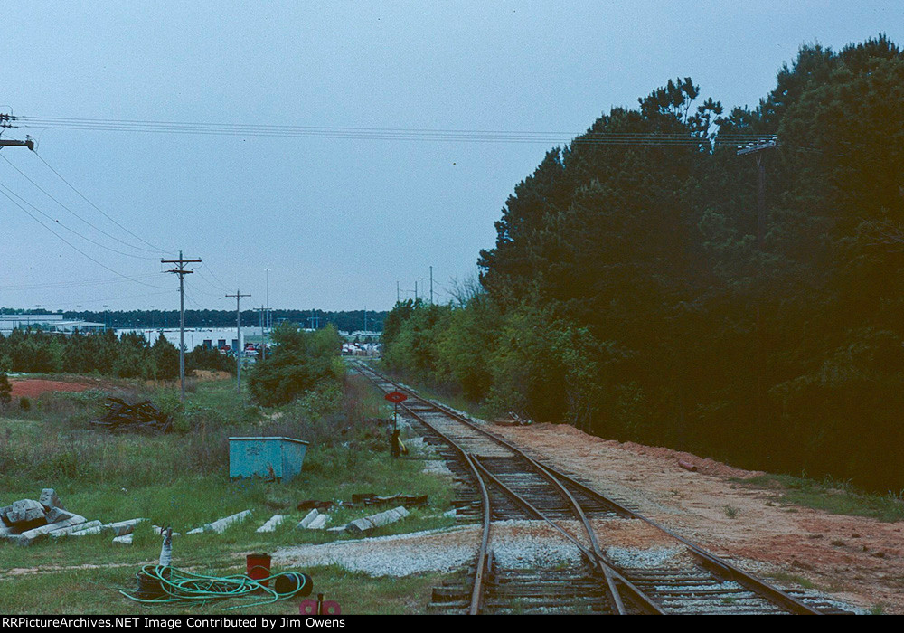 The SCRMs railroad, The Rockton Rion & Western , looking west from Rockton yard.