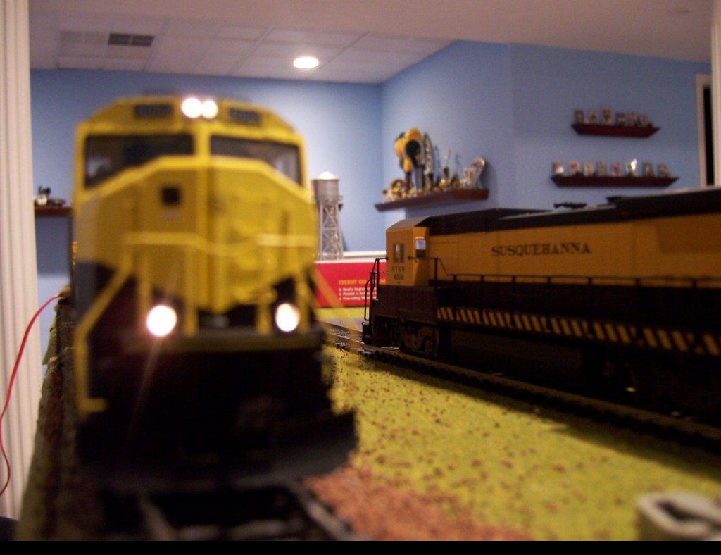 Charging up the track.