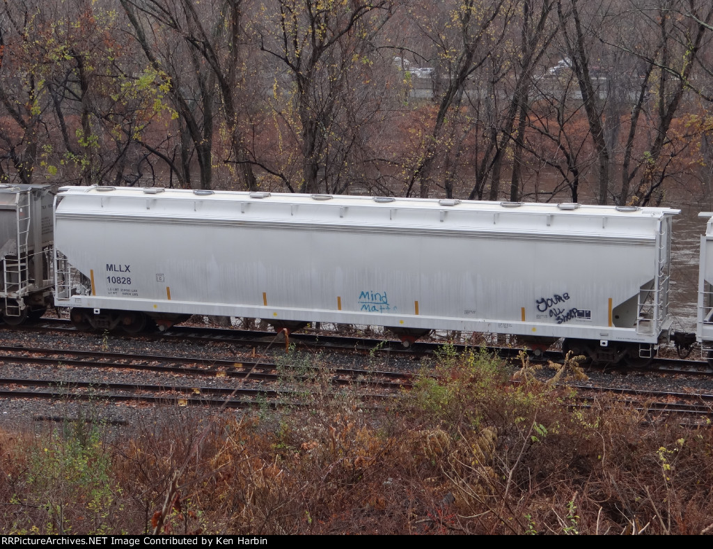 MLLX 10828 heading north along the Delaware River