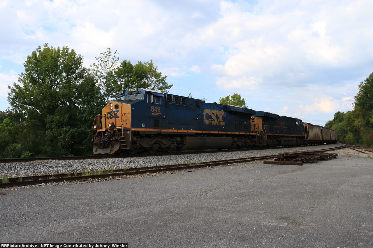 CSX 849 leads a coal train at Byington Solway road