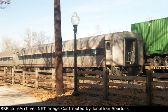 Unknown Amtrak car, rear view,