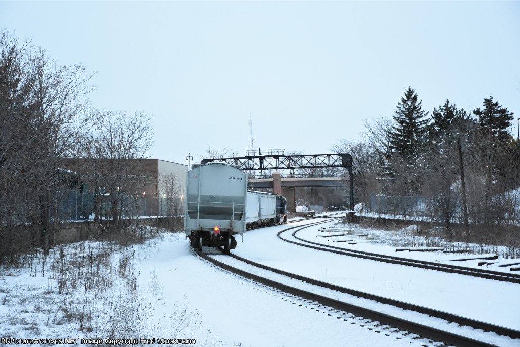 FRED says "Hello" as the 300 goes under the old signal bridge.