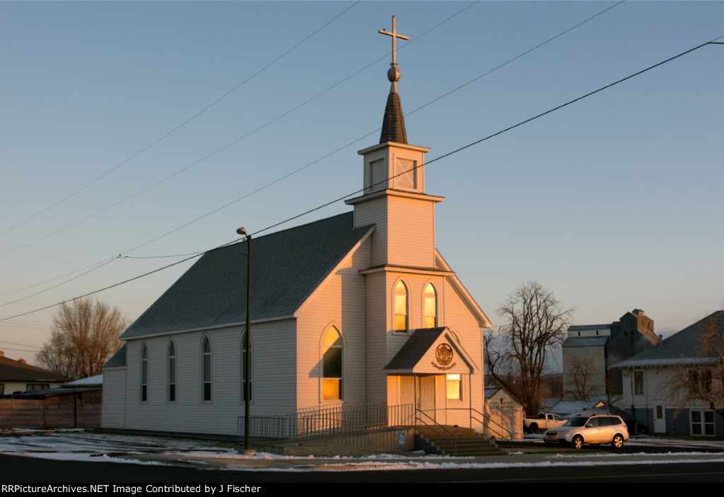 St. Joseph's Catholic church at sunset