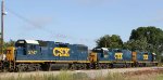 CSX 2747, 2347, and 2500 sit beside the turntable