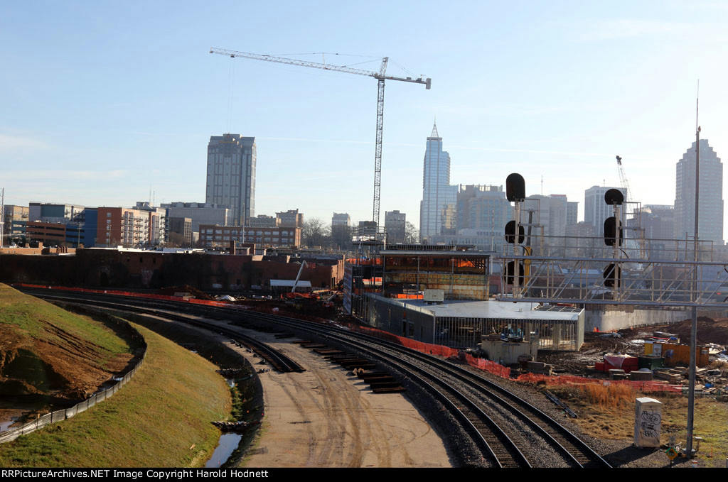 Work continues on the new station as well as tracks