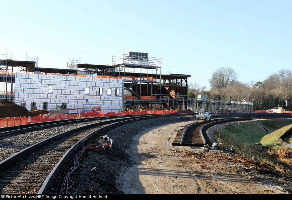 View of new track being installed
