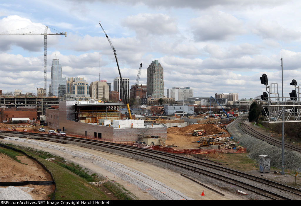 View of the new Union Station and construction