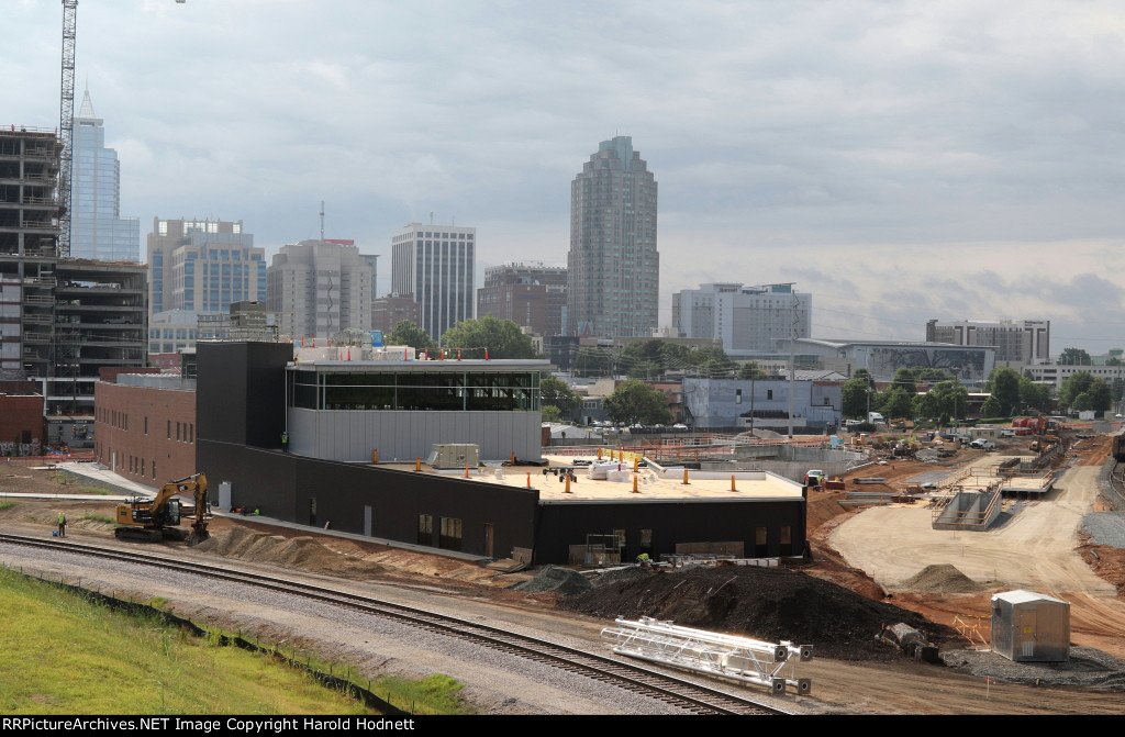 View of the new Union Station on a foggy morning