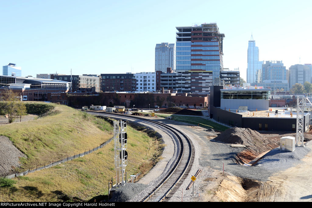 A view of the current track and building projects