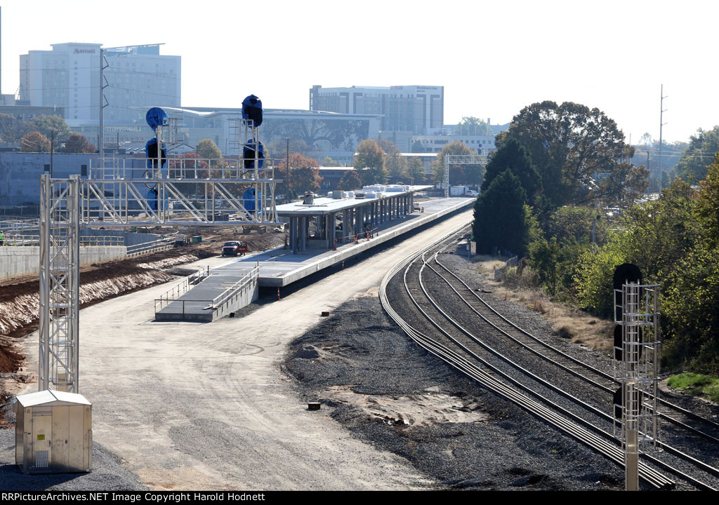 A view of the new platforms and existing trackwork