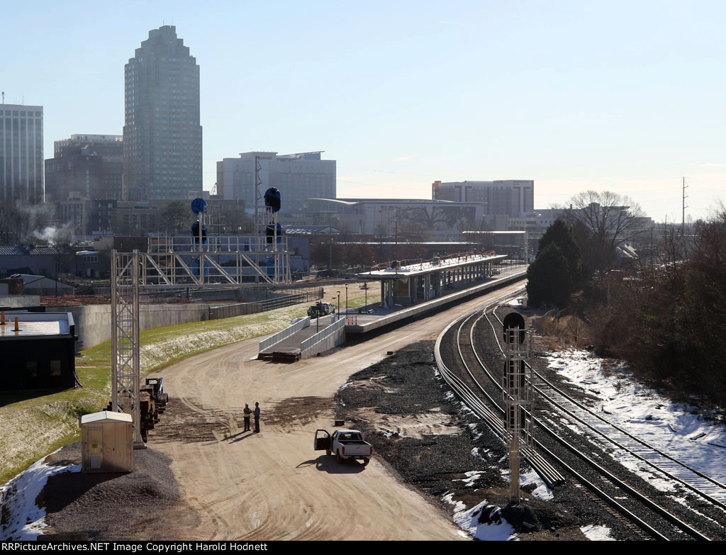 The trackwork for the new platforms has yet to be installed
