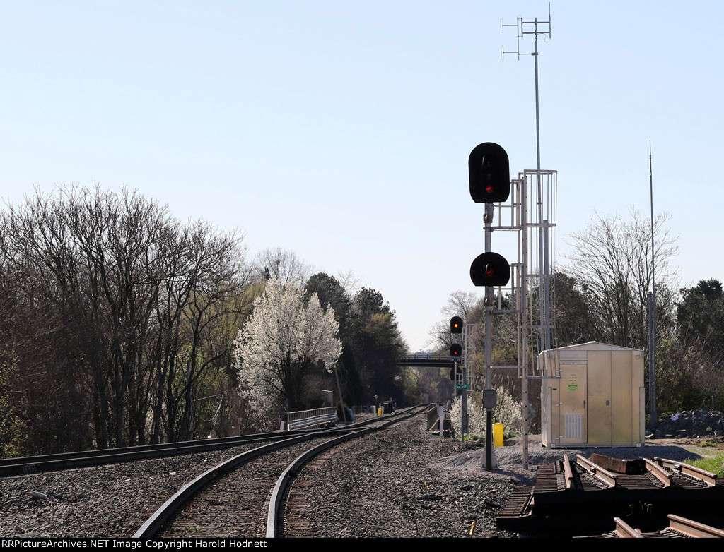 The view southbound from Cabarrus Street