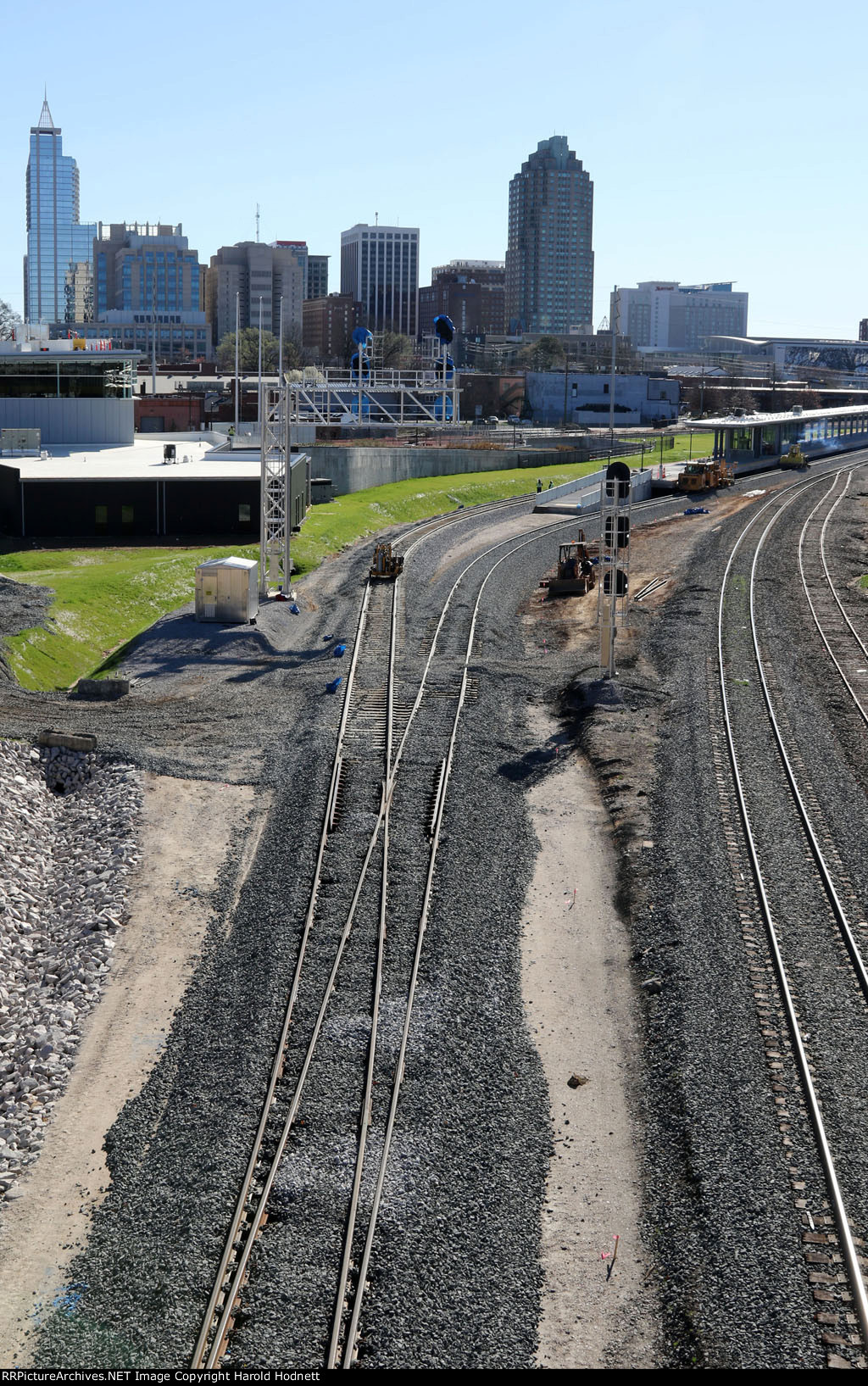 The trackwork for the platforms at the new Raleigh Union Station