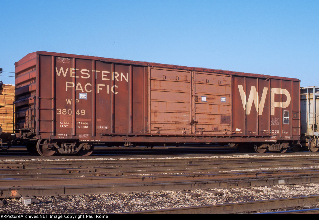 WP 38049, 50-ft Dbl-Dr Boxcar, at the BRC Clearing Yard
