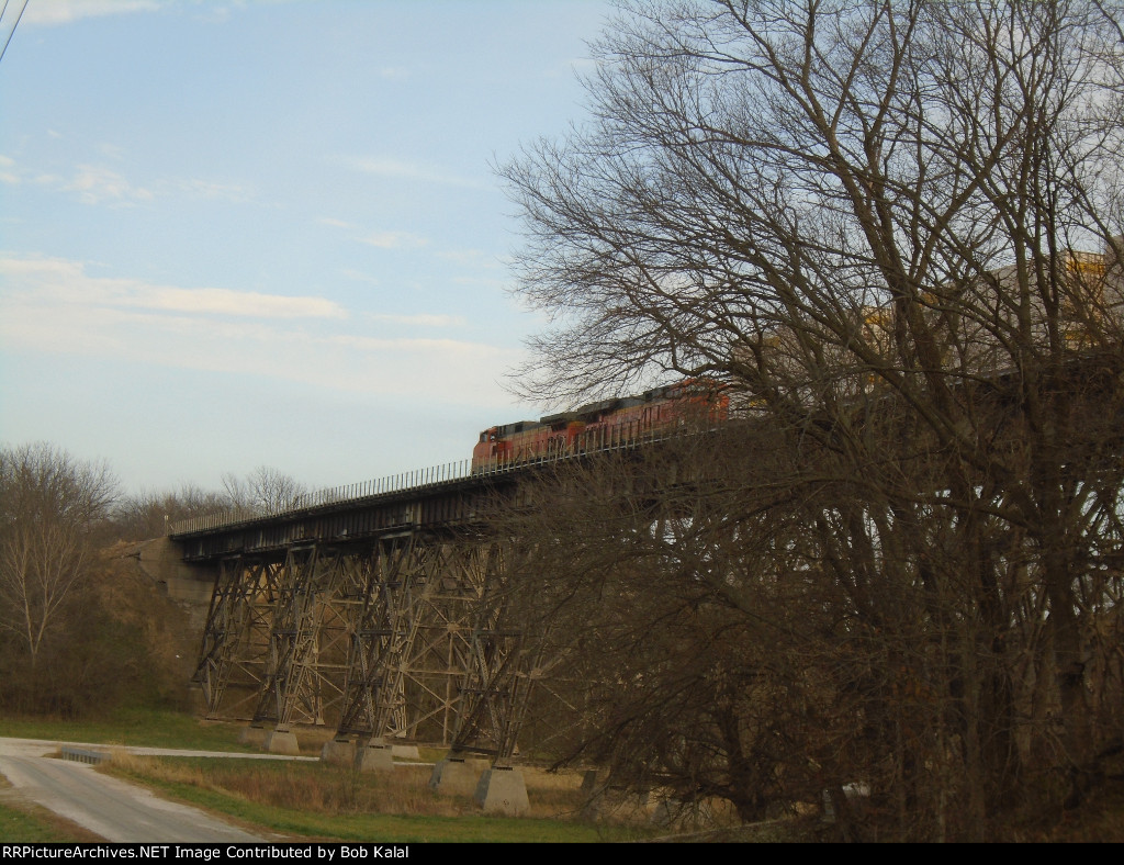  Media Trestle Looking East w-BNSF heading EastBound