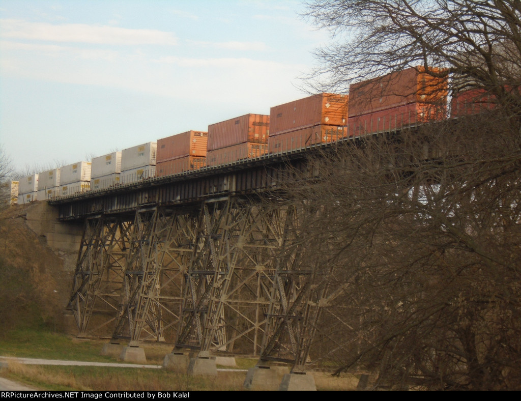  Media Trestle Looking East w-BNSF heading EastBound
