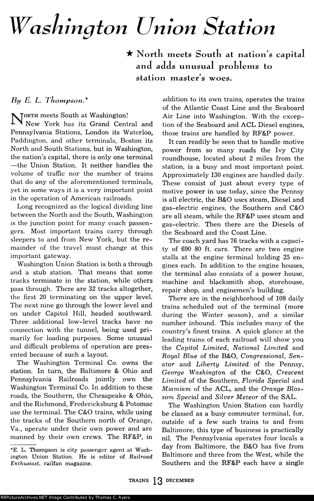 "Washington Union Station," Page 13, 1940