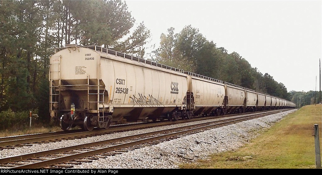 CSXT 265438 at the tail end of the WB Grain Express