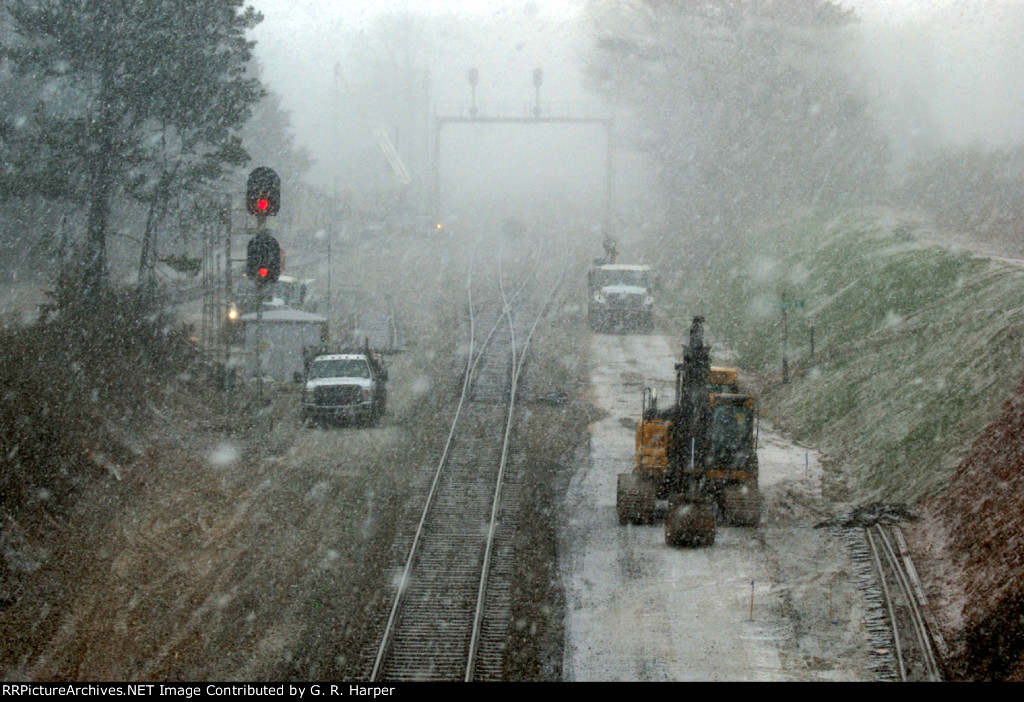 A snow squall resulted in near whiteout conditions!