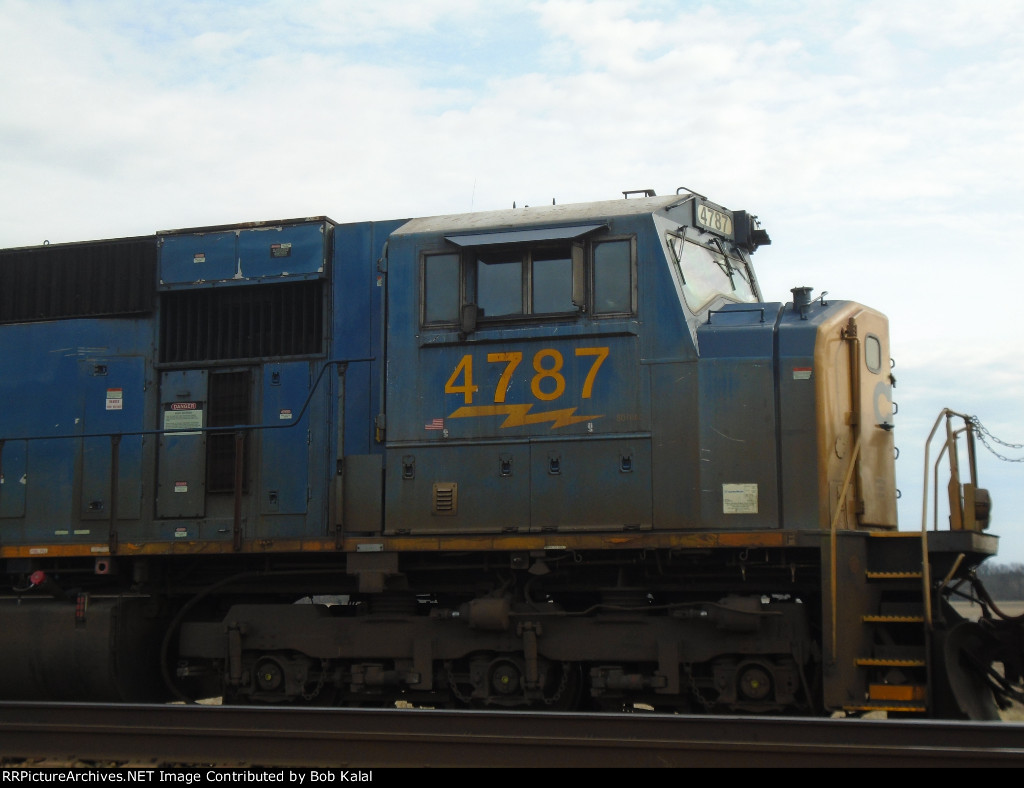 Further west, across N. Coles Street. CSX 4787 waiting