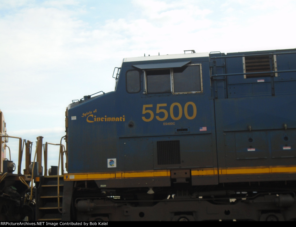 Further west, across N. Coles Street. CSX 5500 waiting