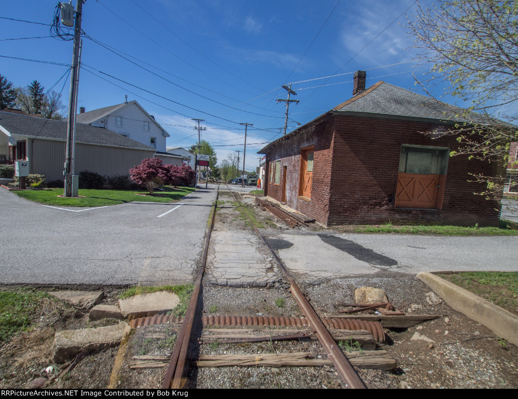 Rolling westbound past the old Hungerford, PA depot.