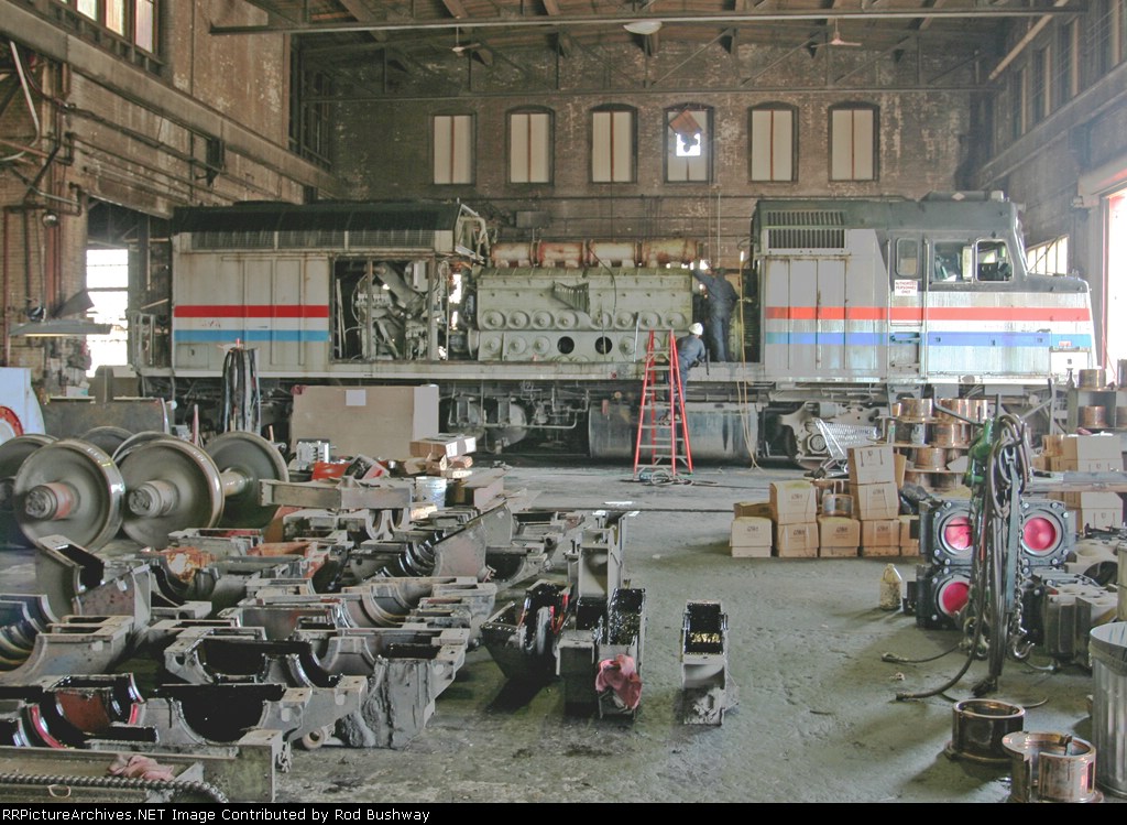 LMA 273 in the Machine Shop at Derby Shops has a rebuilt motor in it