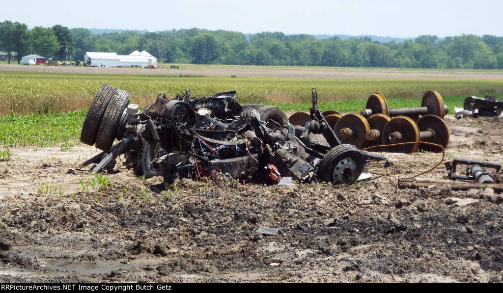 The remains of the truck......