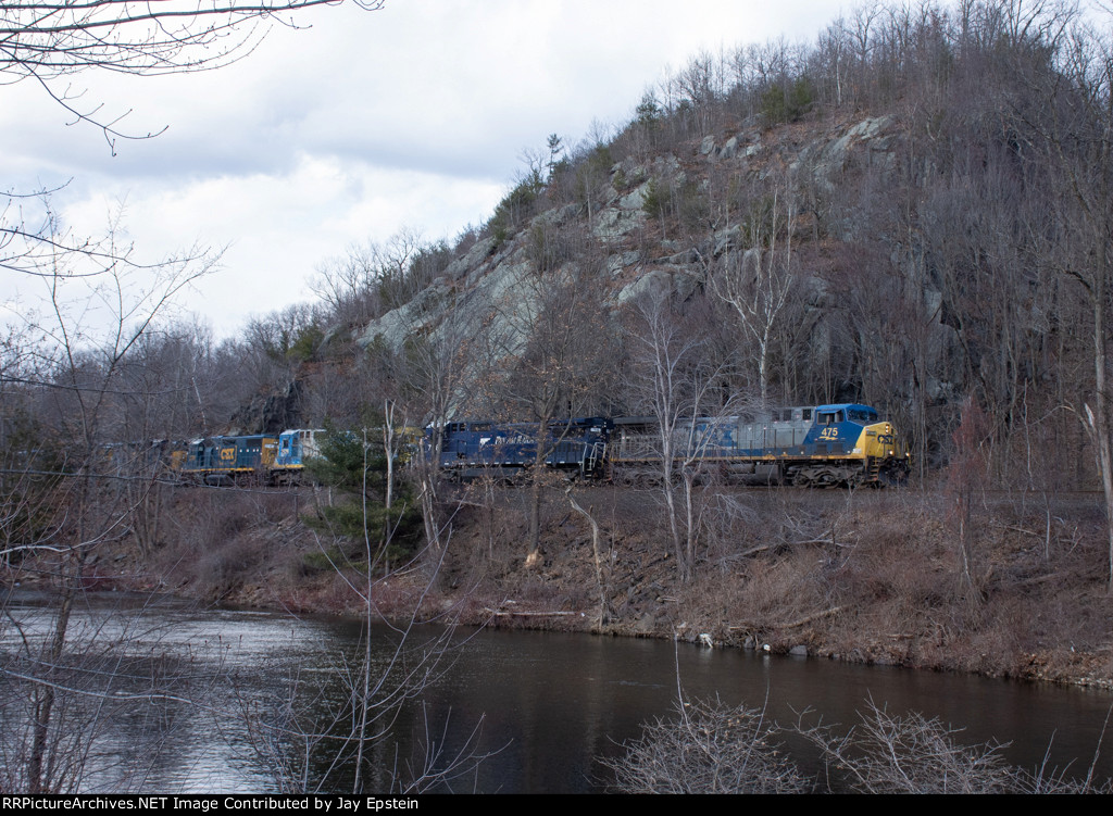 M426 (Selkirk to Portland, ME) rumbles along the Westfield River