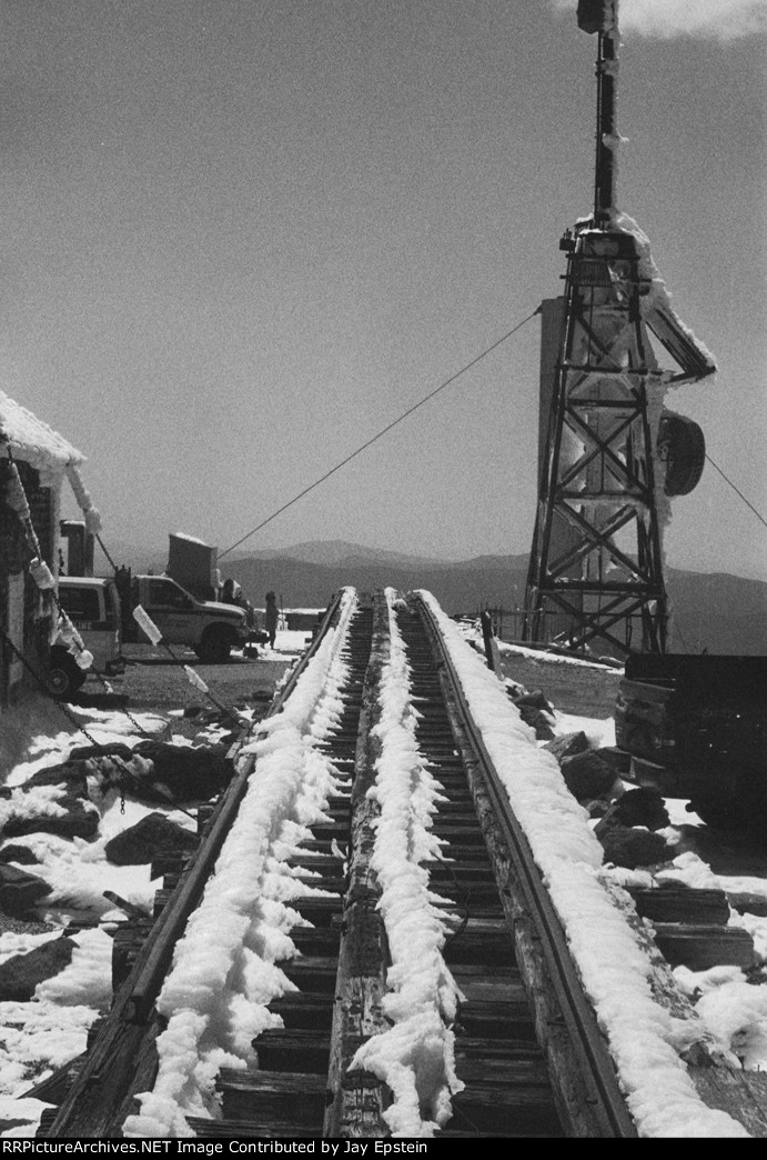 The ice covered tracks of the summit 