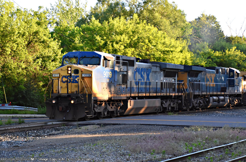 CSX 9019 was going very slowly here.