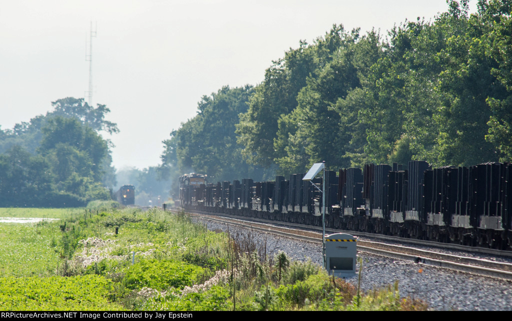 A westbound meets and eastbound loaded coal train