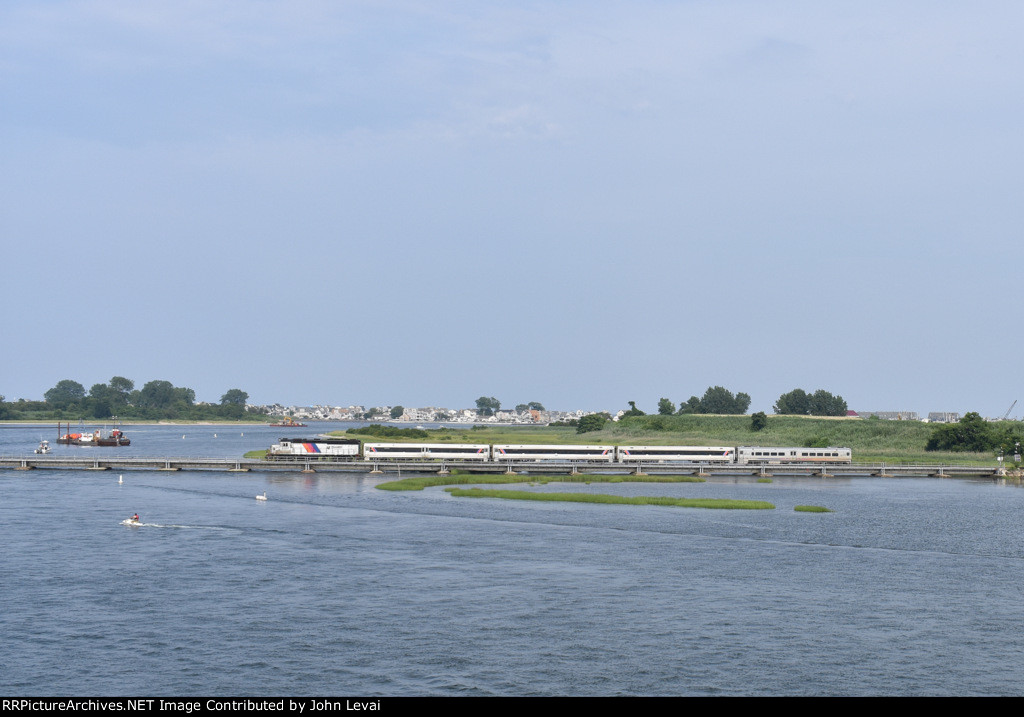 NJT crossing the Manasquan River Drawbridge