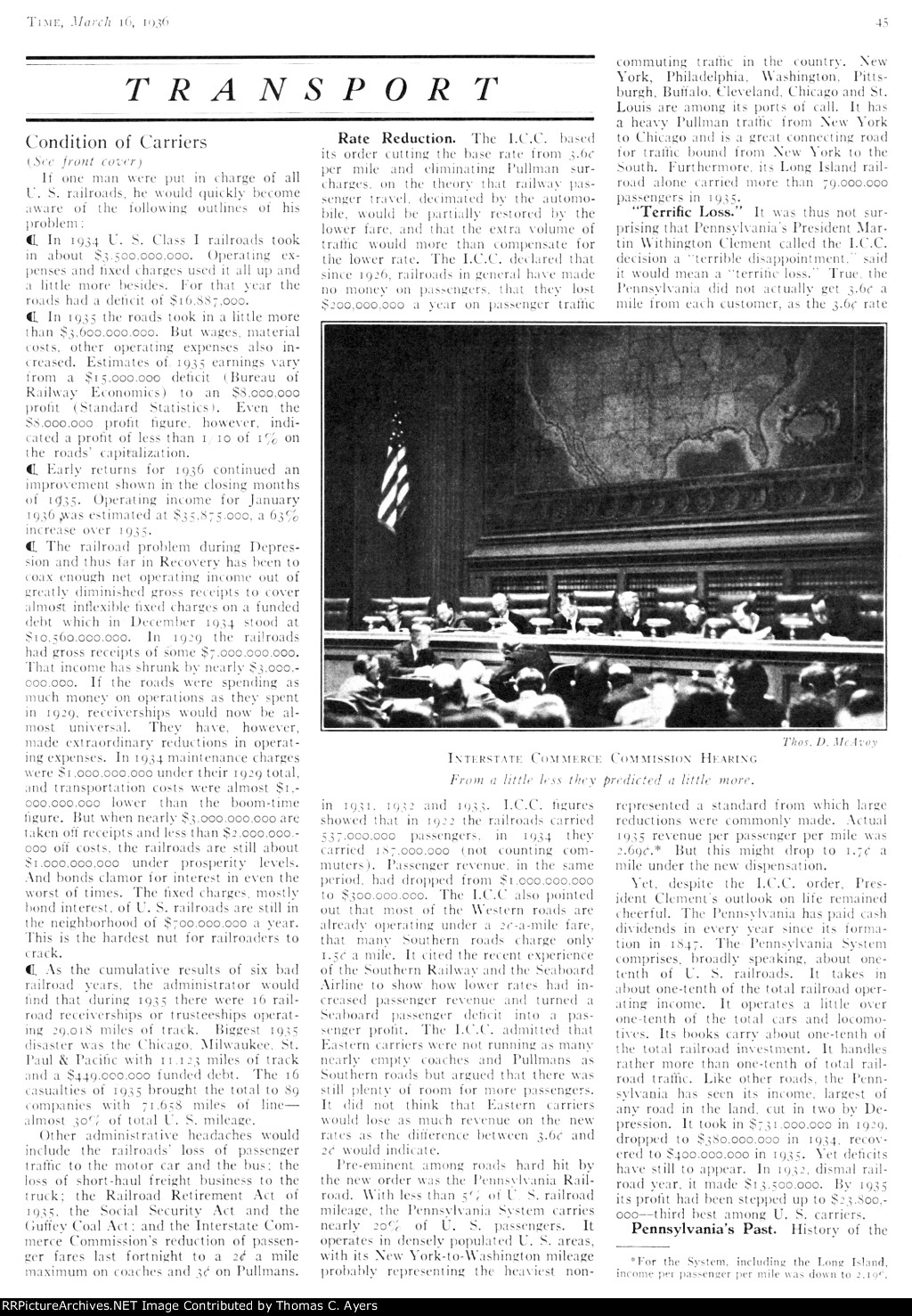 PRR's President Clement, Page 45, 1936