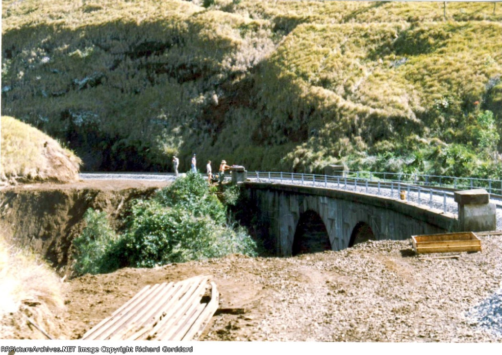 Track crew doing work on the bridge 