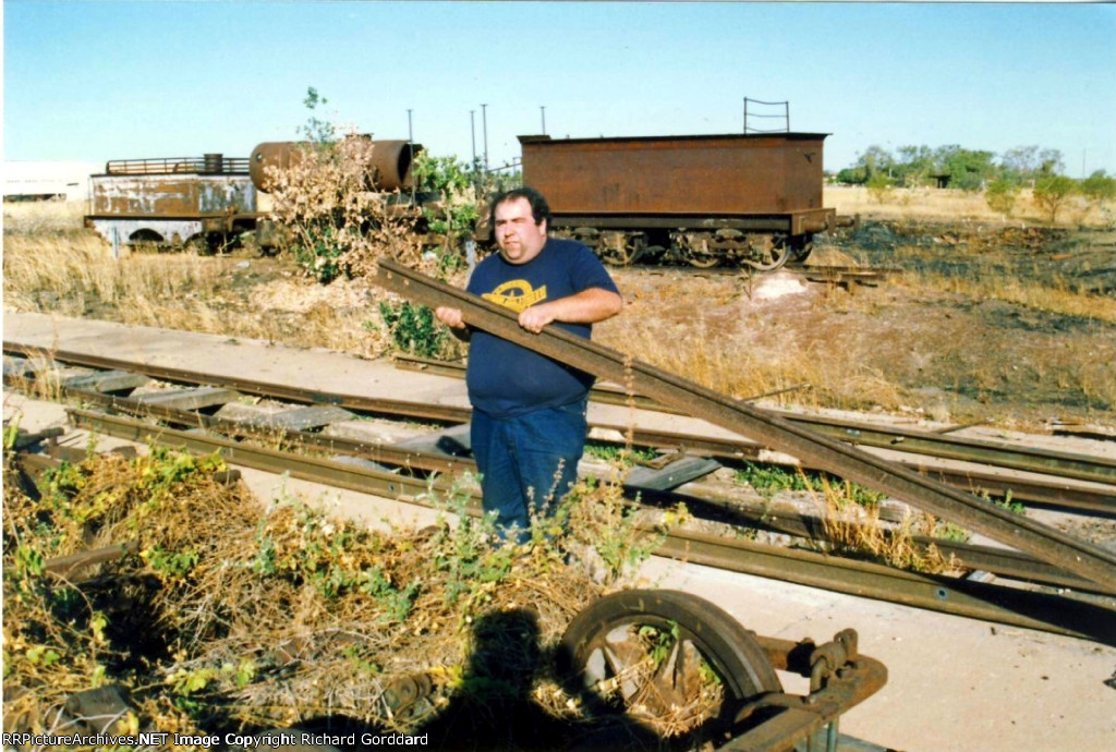 Some vey light rail was used to construct the line as seen by the person picking up the rail