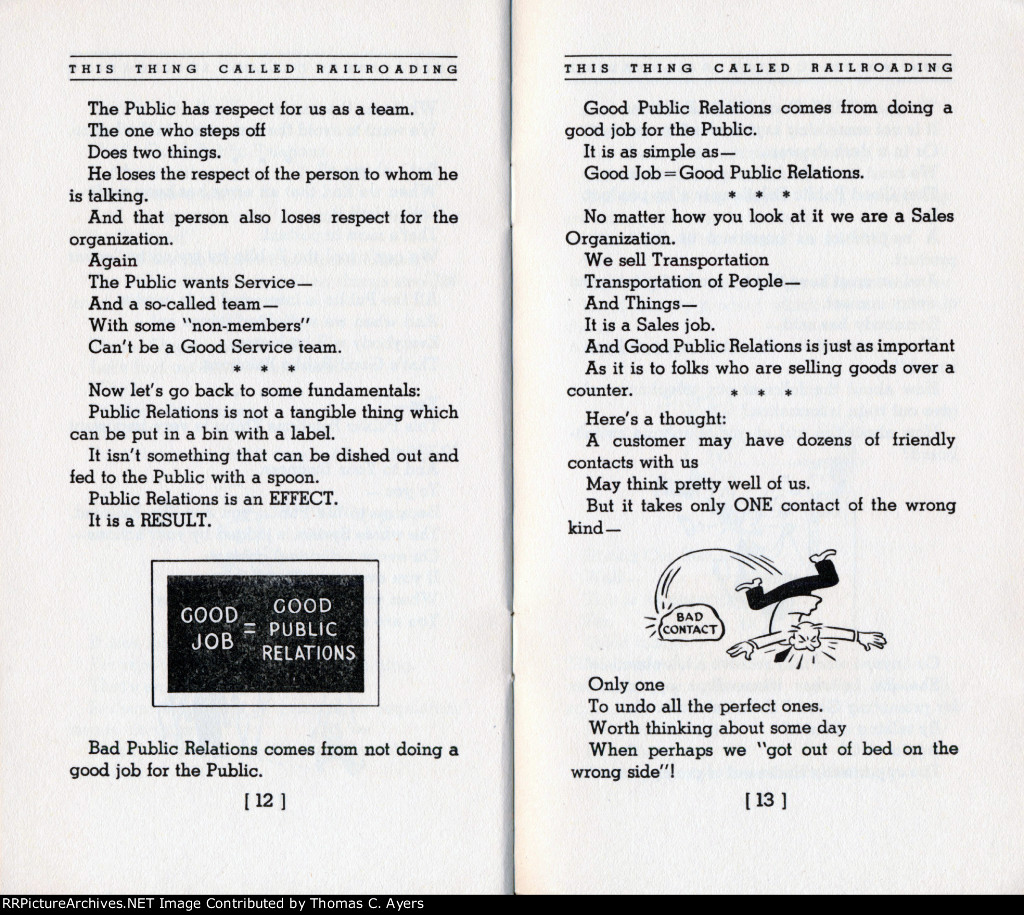 "Thss Thing Called Railroading," Pages 12 & 13, 1949