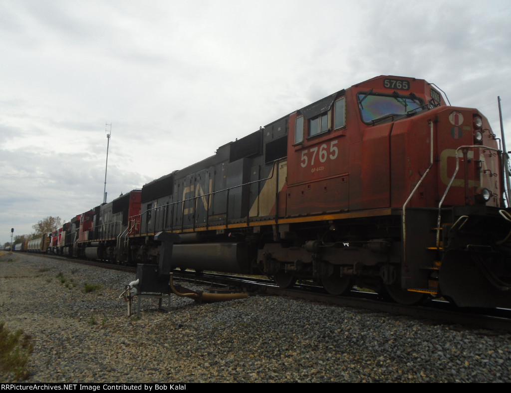  7 Engine Hook-up pulling out of Siding South of Clifton after waiting for Amtrak to pass