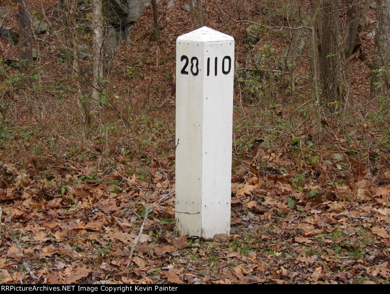 Replica mile post on ex-PRR ROW