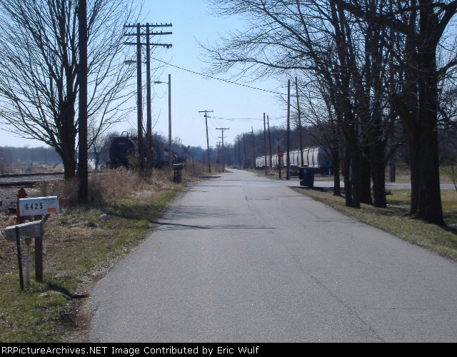 Watson, facing southwest into yard