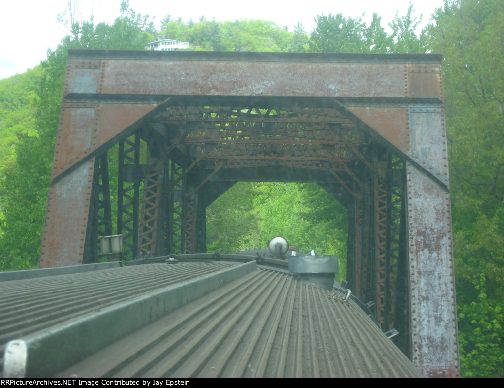 Crossing a through truss bridge 