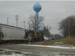 CSX 427 & 8388 heading north passing water tower