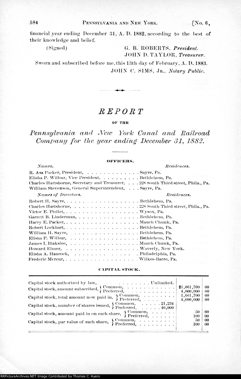 PRR Annual Report, Page 584, 1882