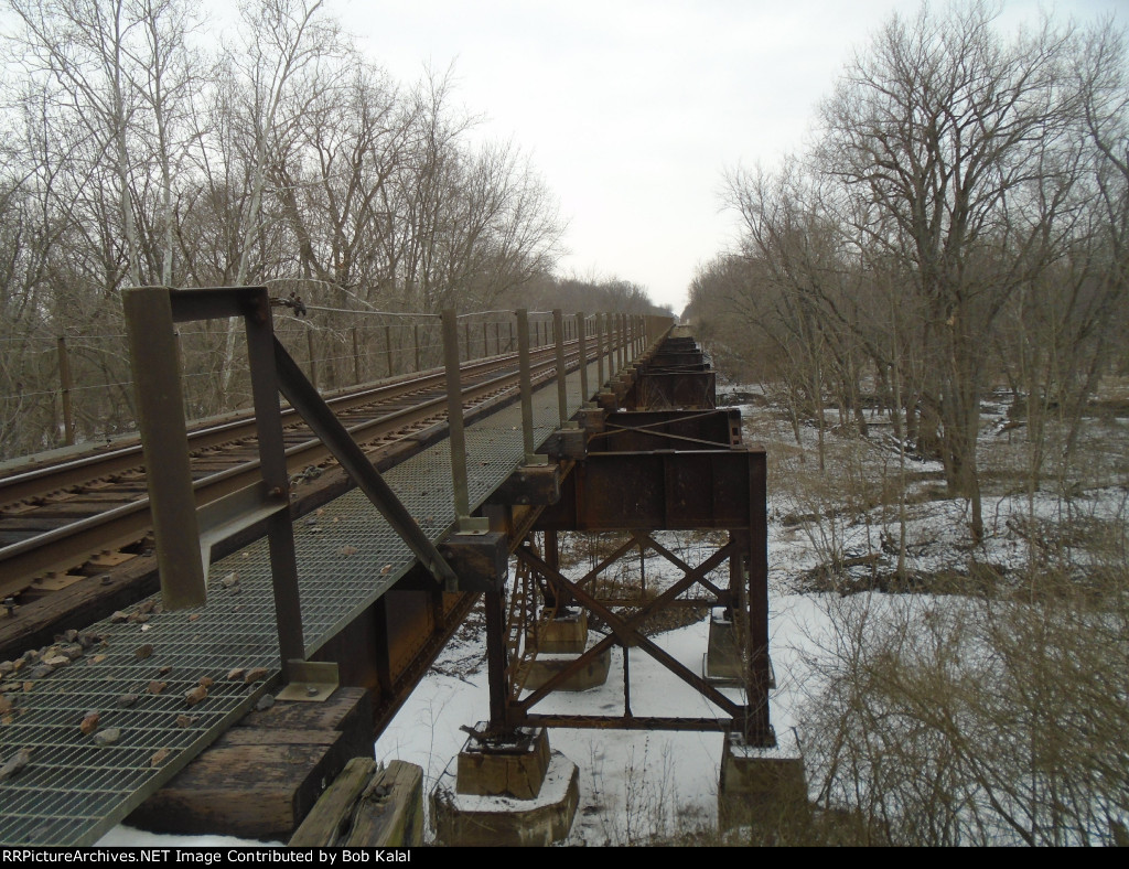  Looking North  Union Pacific Tracks over bridge that crosses the old abandon Illinois Central track row