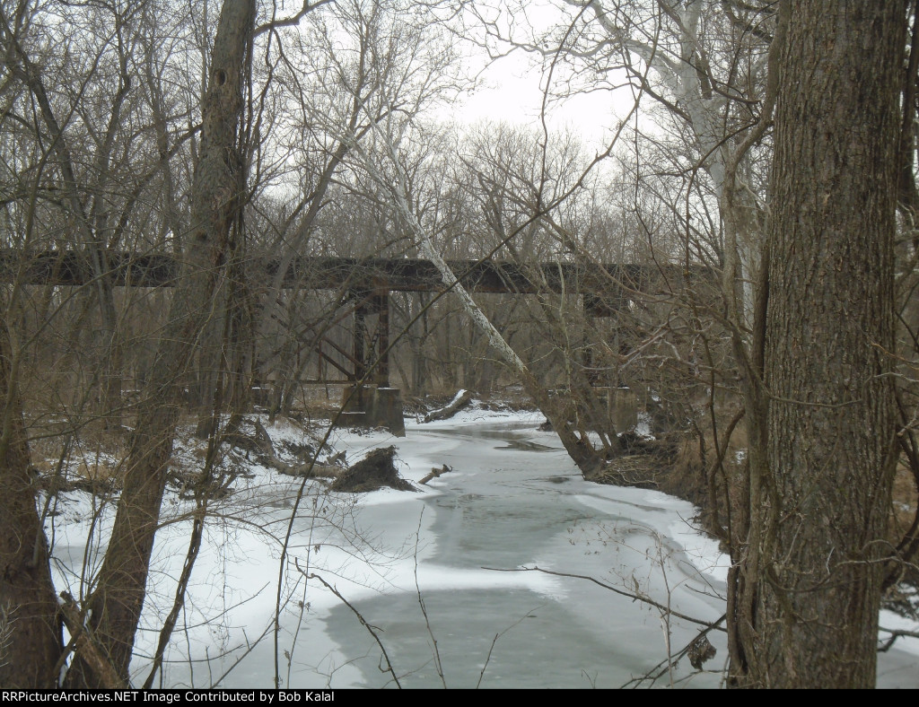 looking at UP bridge where crosses creek
